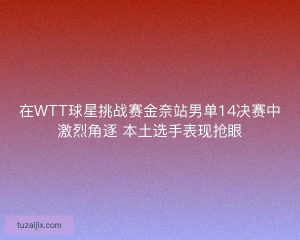 在WTT球星挑战赛金奈站男单14决赛中激烈角逐 本土选手表现抢眼